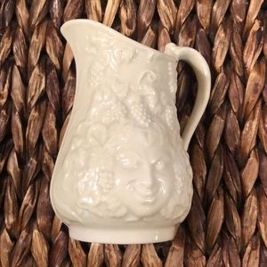 Beleek creamer pitcher with garden face Irish Vintage and rare find